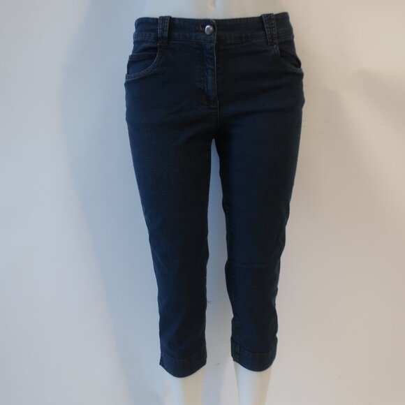 Womens Eileen Fisher Petite Blue Capri Cropped Denim Jeans PS - Picture 1 of 9
